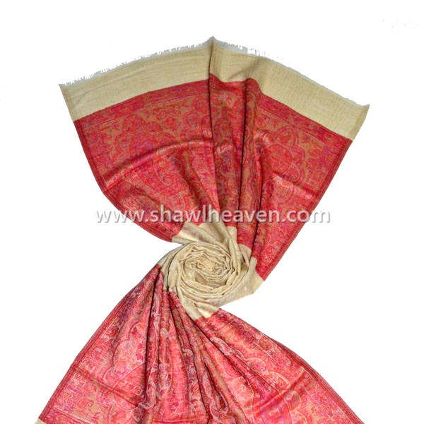 Kashmiri jacquard thin wool scarf